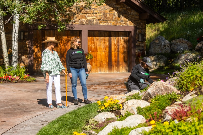 crew team maintenance weeding large planting bed boulders groundcover perennials customer account manager 2
