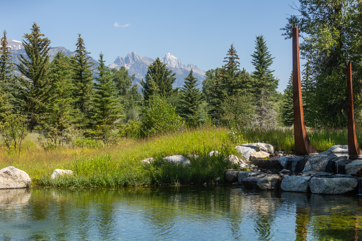 pond mountains horizon wild native area nice